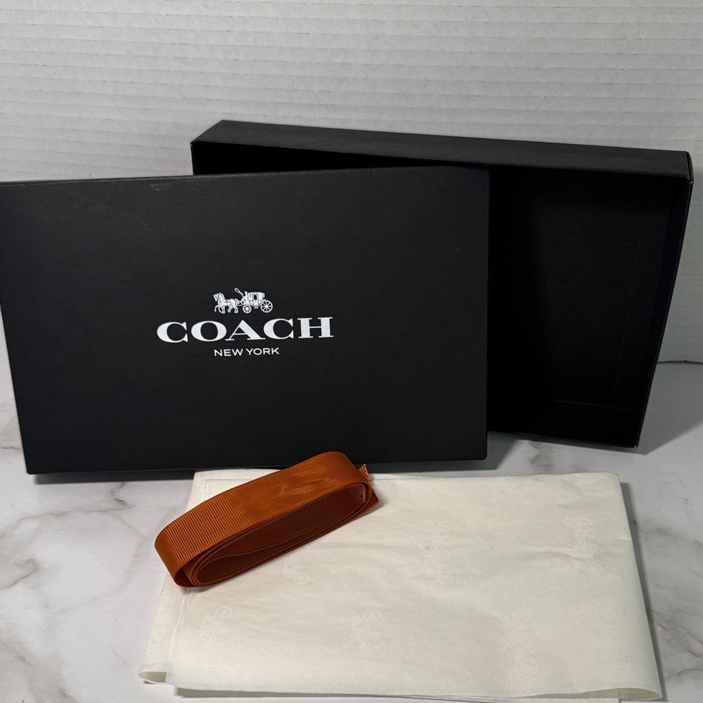 Authentic Coach Gift Box with Ribbon & Tissue Paper